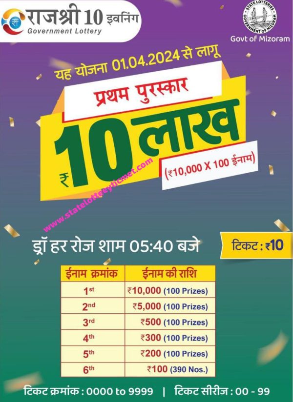 Rajshree 10 Evening RAVI Weekly Lottery Draw 05:40Pm 05 October 2025(10Series)